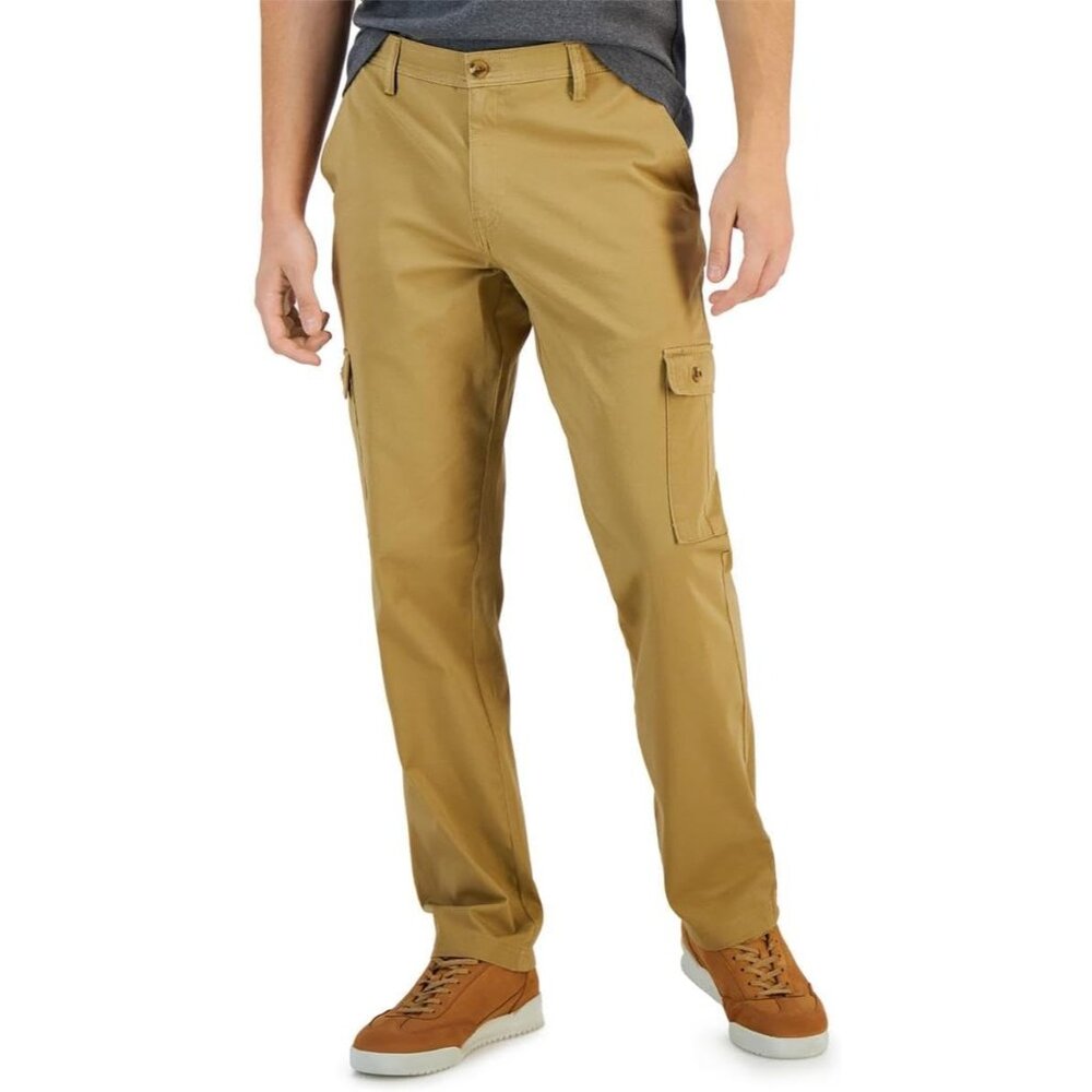 Club Room Men's Cargo Pants Classic Fit Low Rise Vintage Khaki Size 38/30
